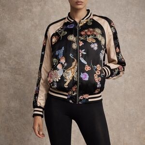 Love Tree Black Floral Bomber Jacket